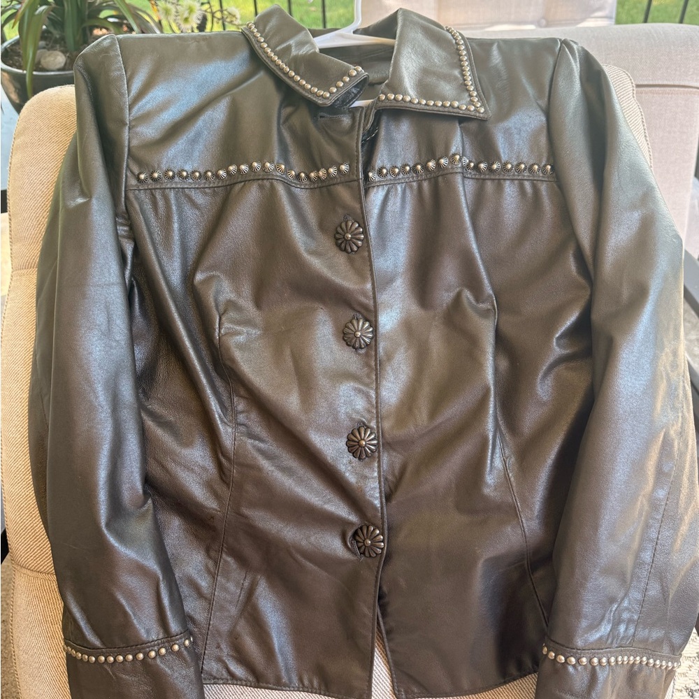 Studded Black Leather Jacket